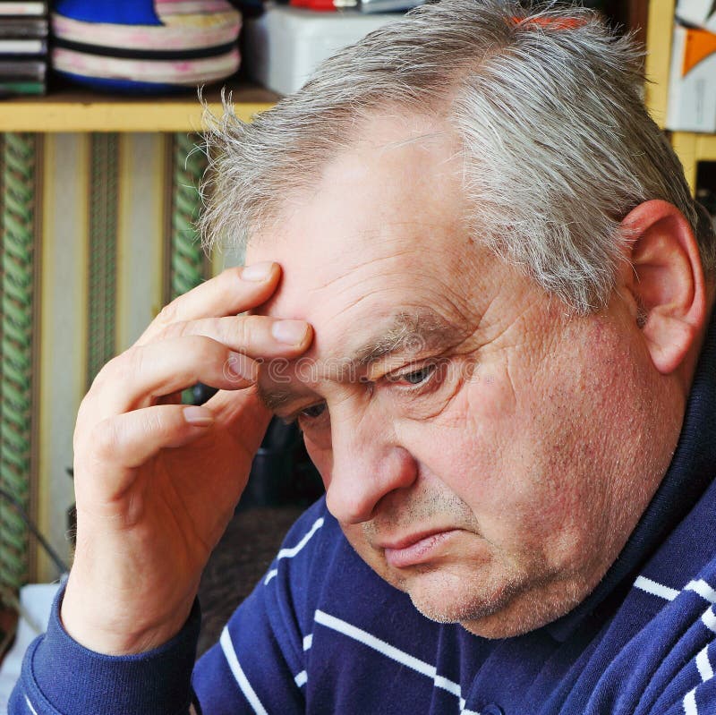 Portrait of sad elderly man