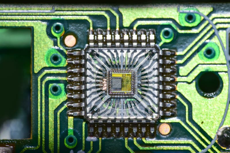 Chip Microprocessor in the Hands of an Engineer Technician for the