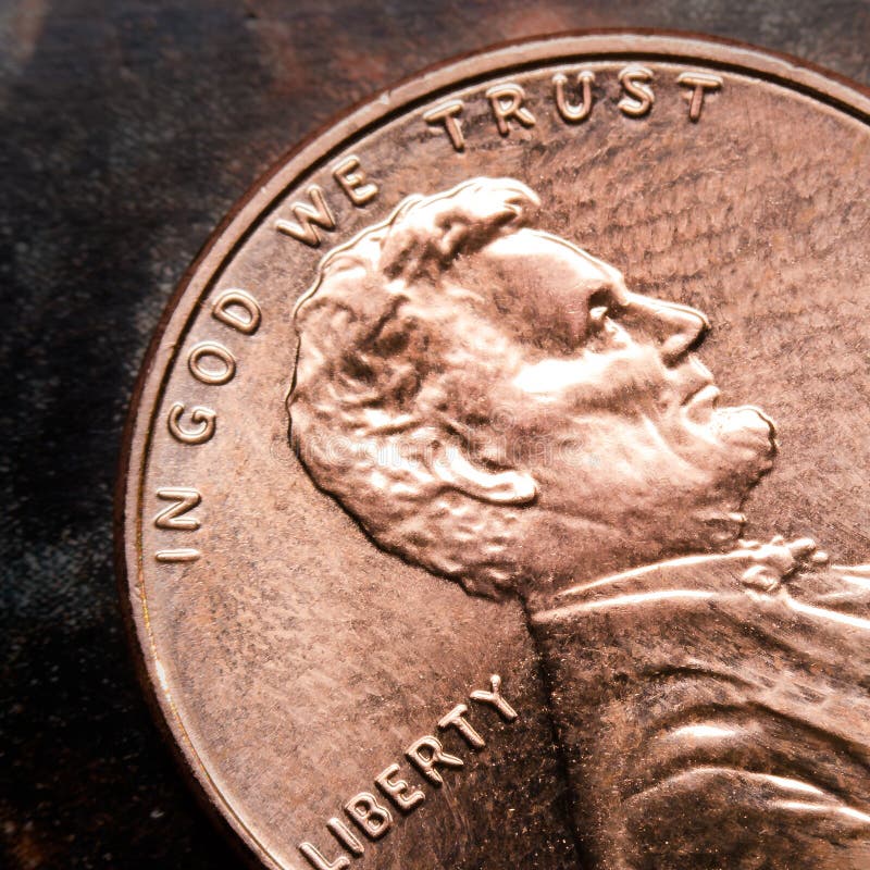 Closeup of Face of an American Penny Stock Image - Image of lincoln