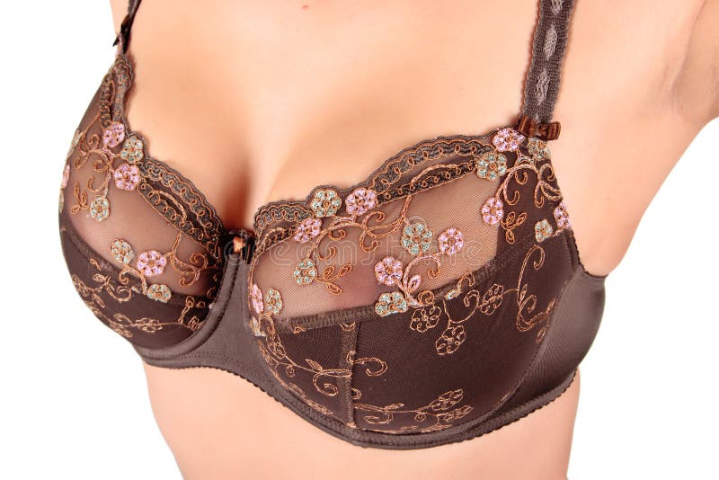 Closeup of female breasts royalty free stock photo