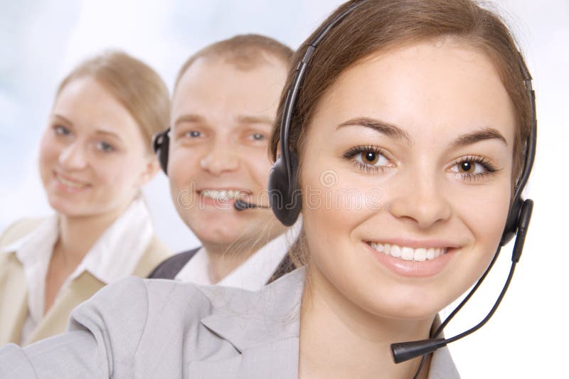 Closeup of female customer service representative