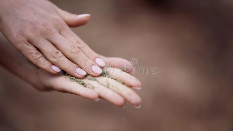 Closeup female hands rubbing