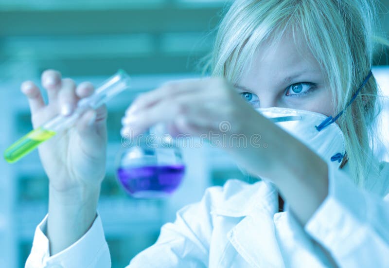 Closeup of a female researcher in a lab