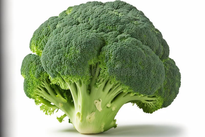 A closeup of fresh broccoli isolated on a white background stock illustration
