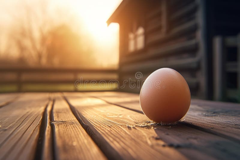 Closeup fresh farm egg. Generate Ai royalty free illustration