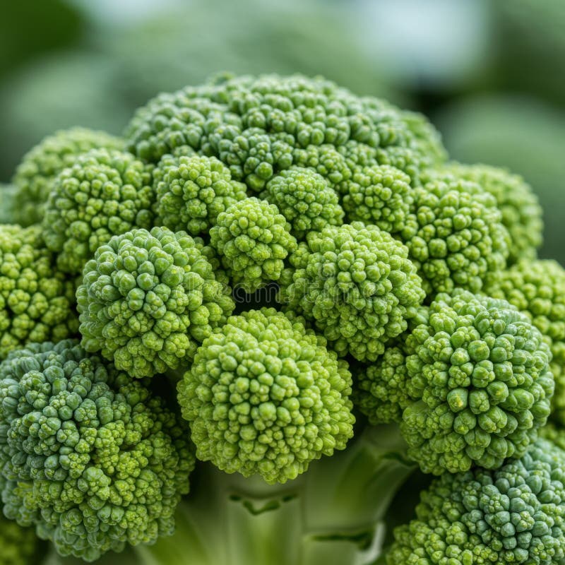 Closeup of Fresh Green Broccoli vector illustration