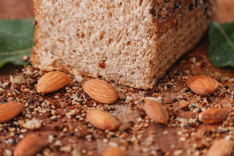 Closeup Fresh Multigrain Bread Stock Image Image of fibre, grain