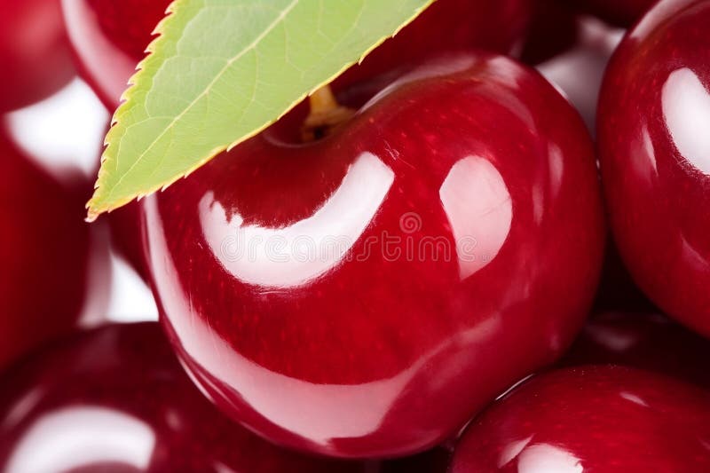 Closeup fresh shiny cherries background. Generative ai royalty free illustration