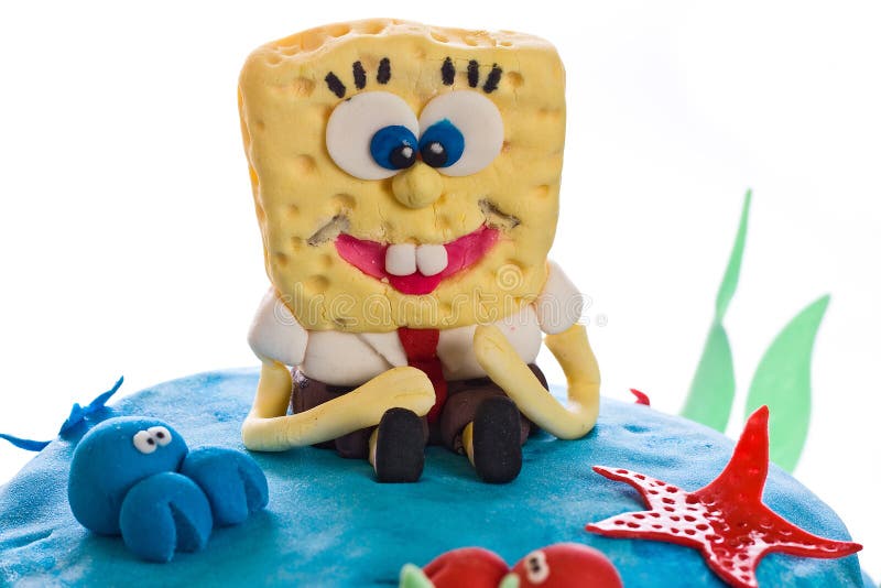 Closeup för marshmallowSpongebob kaka royaltyfria foton Closeup för marshmallowSpongebob kaka royaltyfria foton