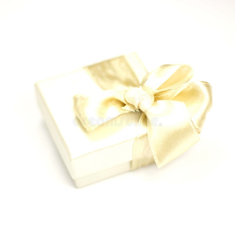 Closeup of Gift Box on a White Background Stock Image Image of