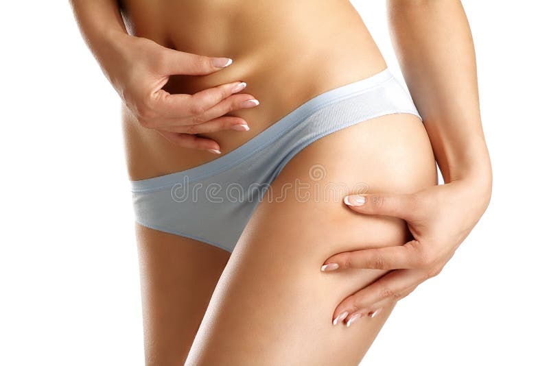 Close Up Woman Grabbing Skin On Her Flanks With The Drawing Black Arrows  Lose Weight And Liposuction Cellulite Removal Concept Isolated On White  Background Stock Photo - Download Image Now - iStock