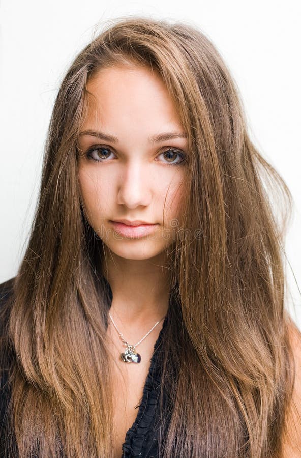 Closeup Of Gorgeous Young Brunette Girl Stock Image Image Of 