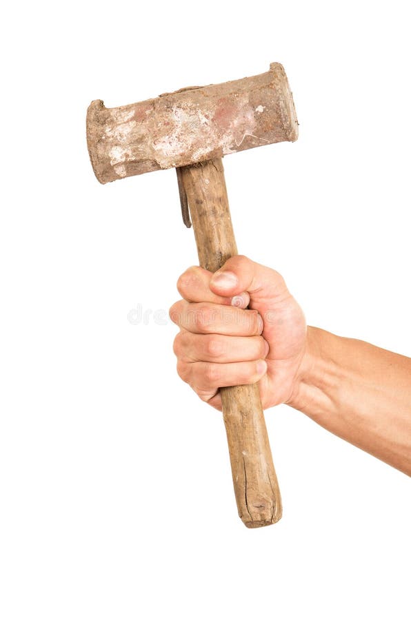 Closeup of hand holding a hammer stock photos