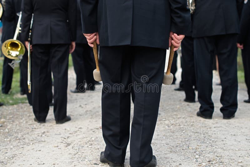 A closeup of the hands of a drummer at a parade stock image A closeup of the hands of a drummer at a parade stock image