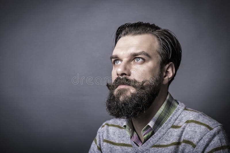 Closeup Of A Handsome Young Man With Retro Look Stock
