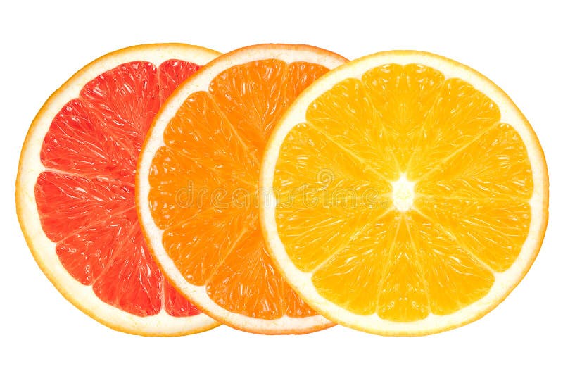 Closeup of lemon, orange and grapefruit slices. Healthy fresh citrus fruits isolated on white background. Healthy diet and clean eating concept. Closeup of lemon, orange and grapefruit slices. Healthy fresh citrus fruits isolated on white background. Healthy diet and clean eating concept.