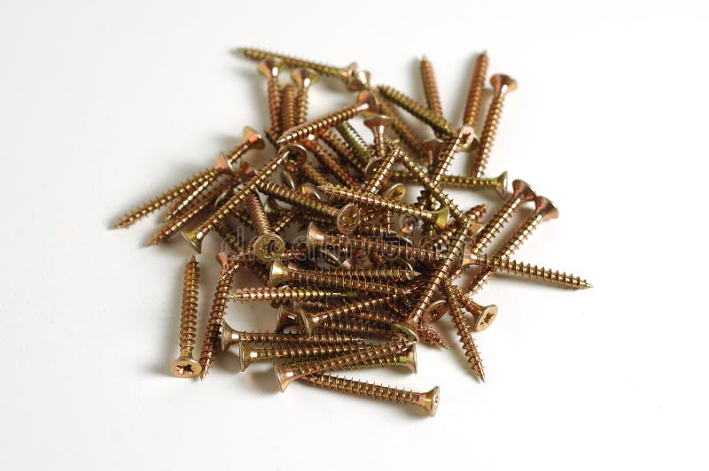 Closeup Heap Bulk Wood Screws Stock Photos Free & RoyaltyFree Stock
