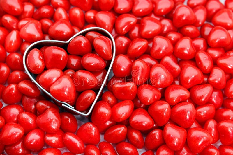 Red hot heart candies stock photo. Image of friends, cinnamon 29848404