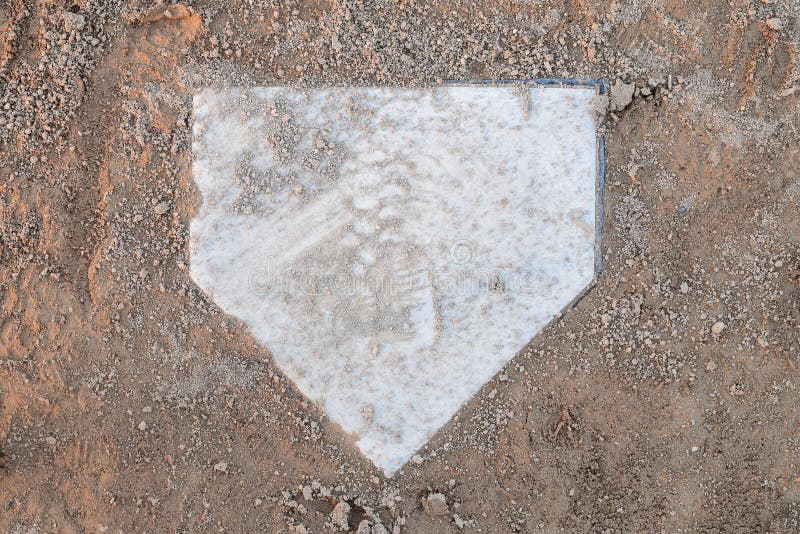 Closeup of Home Plate in a Baseball Diamond Stock Photo Image of