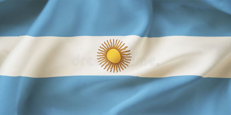 Argentina Waving Flag Background Closeup Illustration Of Argentine Flag Stock Illustration