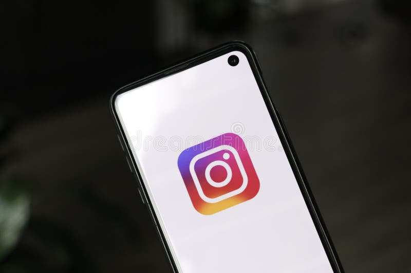 A closeup of Instagram logo on smartphone screen