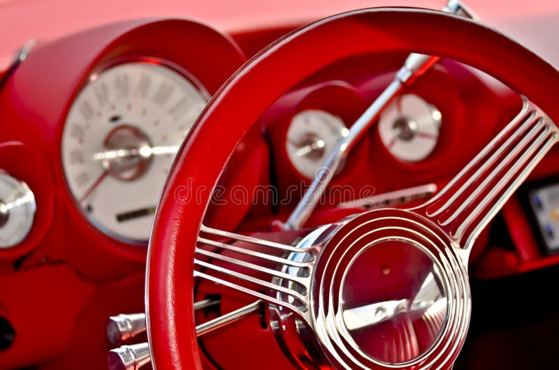 Classic Chrome Steering Wheel Stock Image - Image of chrome, pollution