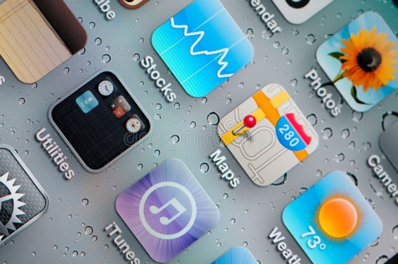 Closeup of iPhone application icons