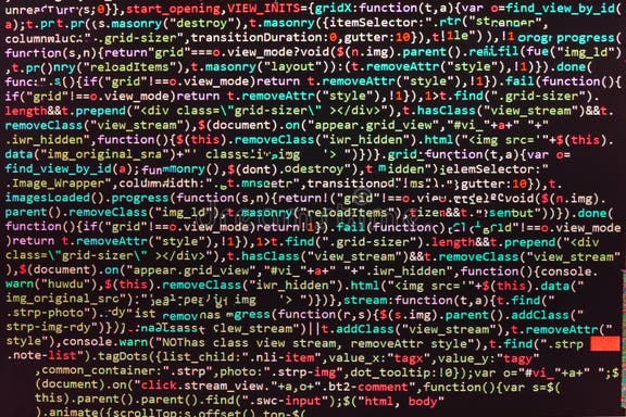 Closeup of Java Script, CSS and HTML Code. Stock Image - Image of ...