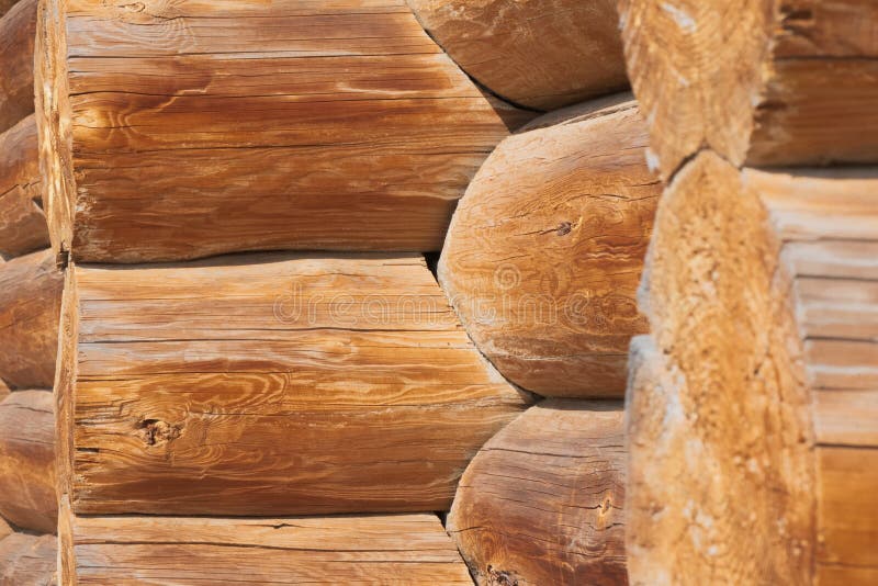 Wooden rounded logs