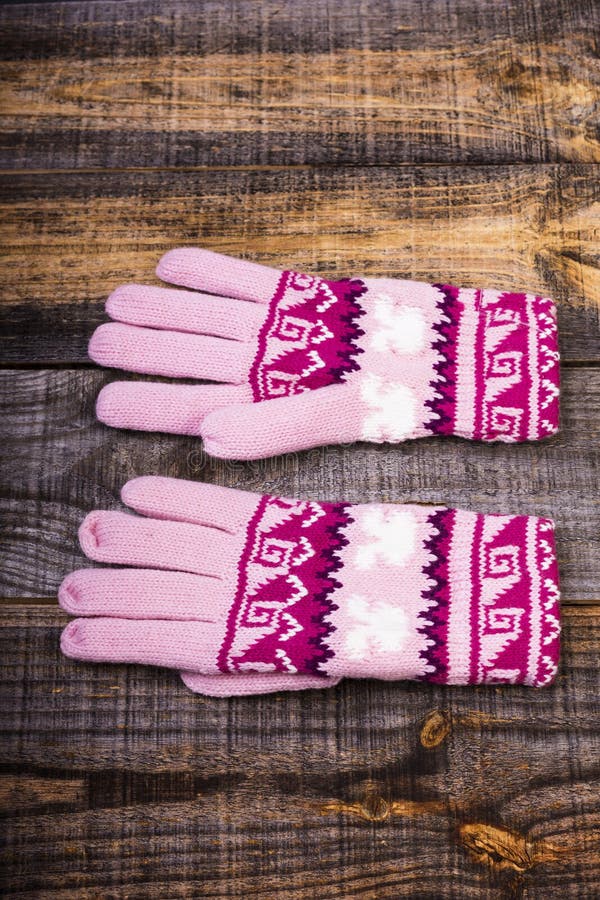 Closeup of Knitted Winter Gloves Stock Image - Image of soft ...