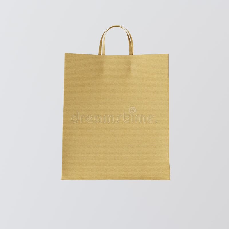 Download Closeup Kraft Paper Bag Isolated Center White Empty ...