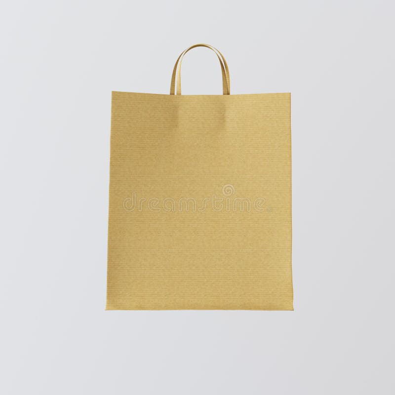 Download Closeup Kraft Paper Bag Isolated Center White Empty Background.Mockup Highly Detailed Texture ...