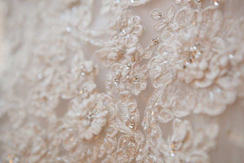 Closeup Lace White Wedding Dress Stock Image - Image of textile, bride ...