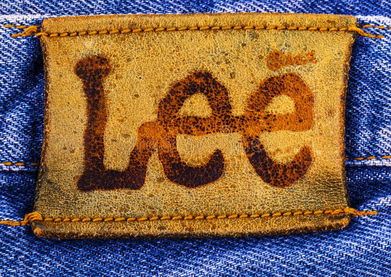 Closeup of Leather Label of Lee Brand Denim Jeans Editorial Stock Image -  Image of retro, space: 148962764