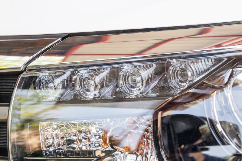 Closeup LED Headlights Daylight Running Stock Image Image of electric