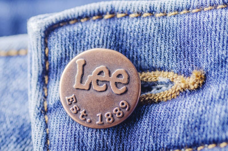 Closeup of Lee Button on Clothes. Editorial Image - Image of emblem,  american: 161025355