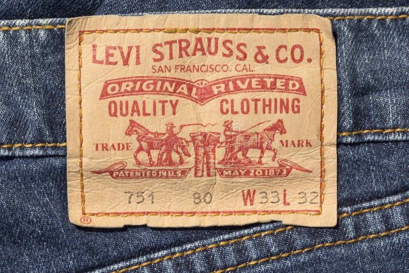 Closeup of Levi S Leather Jeans Label Editorial Stock Image - Image of  cotton, clothing: 76382134