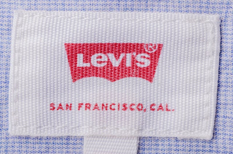 Closeup of Levi Strauss label. royalty free stock images