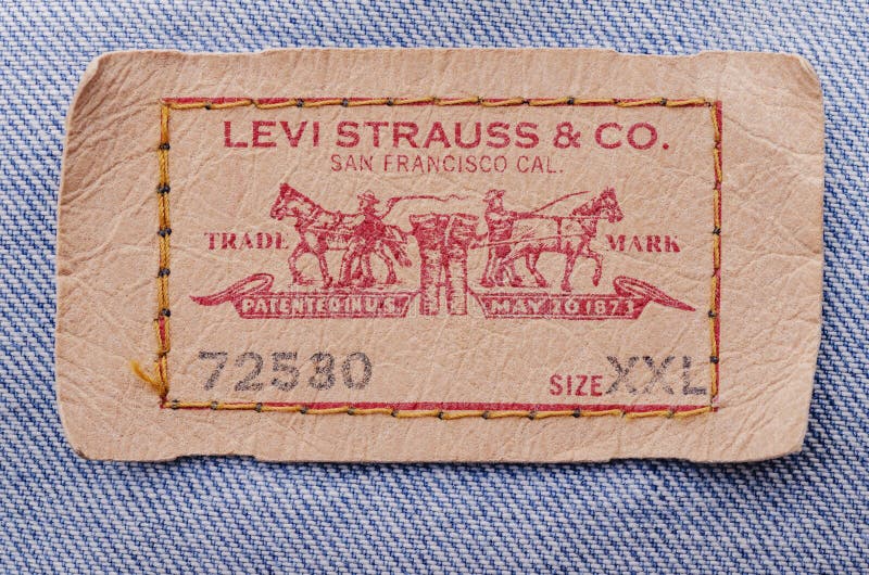 Closeup of Levi Strauss label. royalty free stock photo