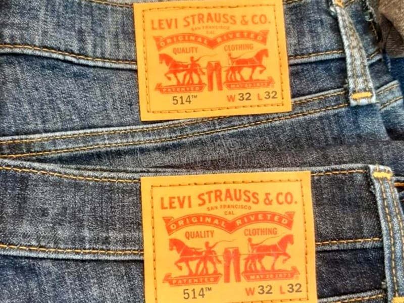Closeup of Levi Strauss Lebel on Blue Jeans. Editorial Stock Photo ...
