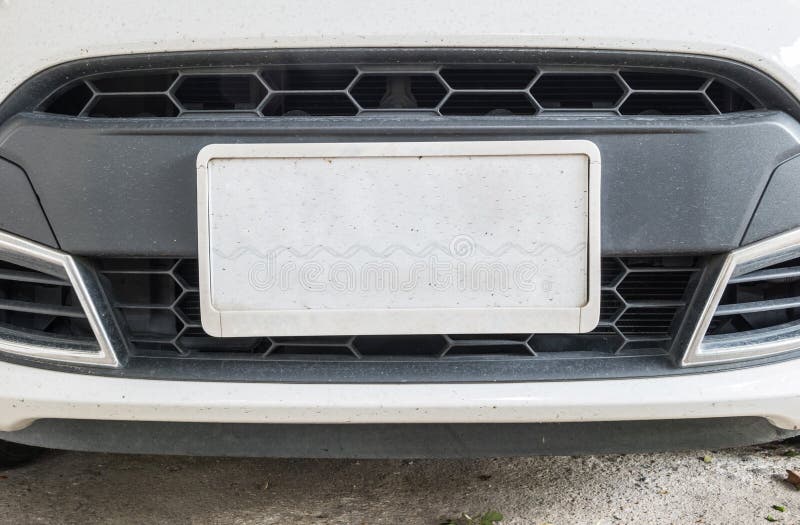 Closeup License Plate at the in Front of Car Stock Image Image of