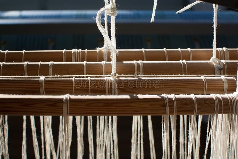 Loom with Threads in Museum with Artifacts of Ancient Greek in