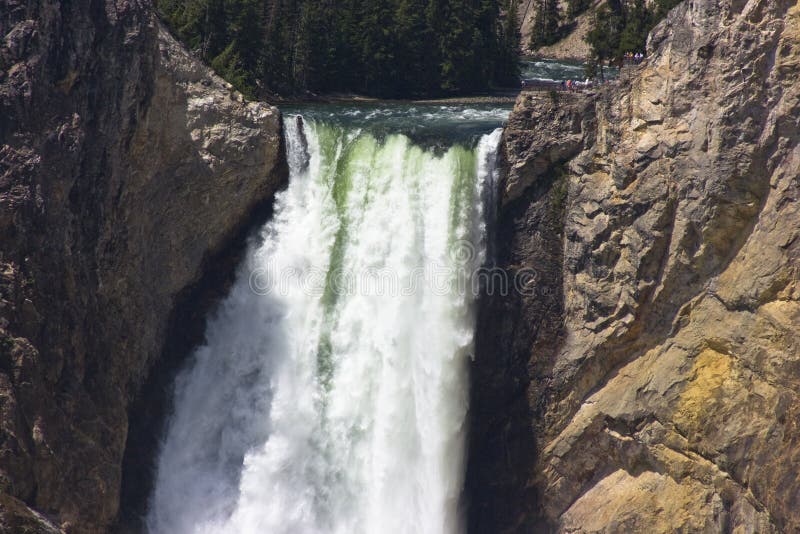 Closeup Lower Yellowstone Falls Wyoming