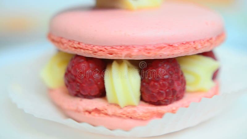 Closeup of macaron d Ispahan