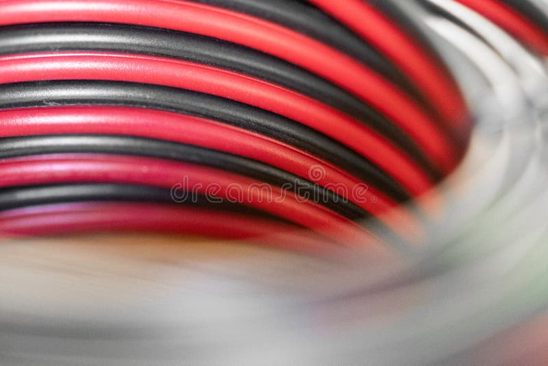 Closeup or Macro of Red and Black Wires Stock Photo Image of electric