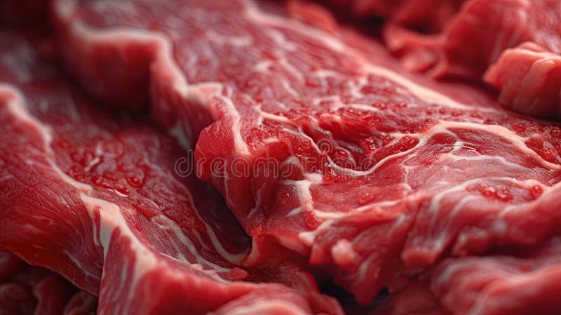 Closeup macro shot of meat texture. Generative Ai stock photo