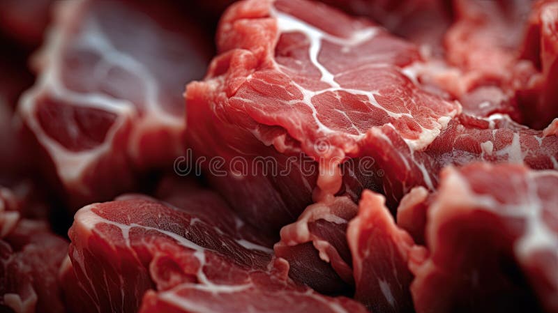 Closeup macro shot of meat texture. Ai Generative