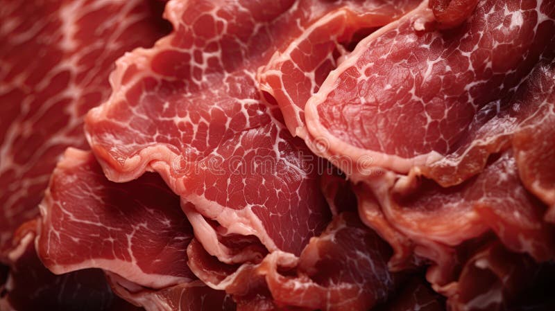 Closeup macro shot of meat texture. Generative Ai stock photo