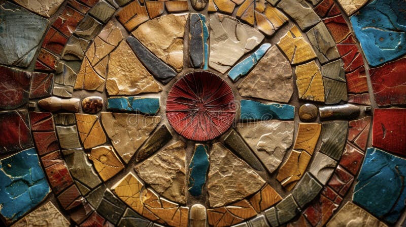 A closeup of a medicine wheel a symbol of balance and harmony in the spiritual teachings of many Native American tribes stock image