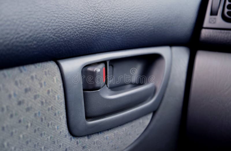 Closeup of Modern Car`s Inner Door Handle Stock Image Image of